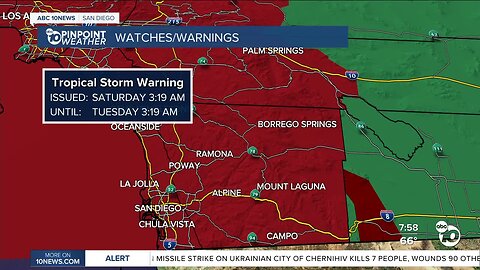 Hurricane Hilary headed towards San Diego