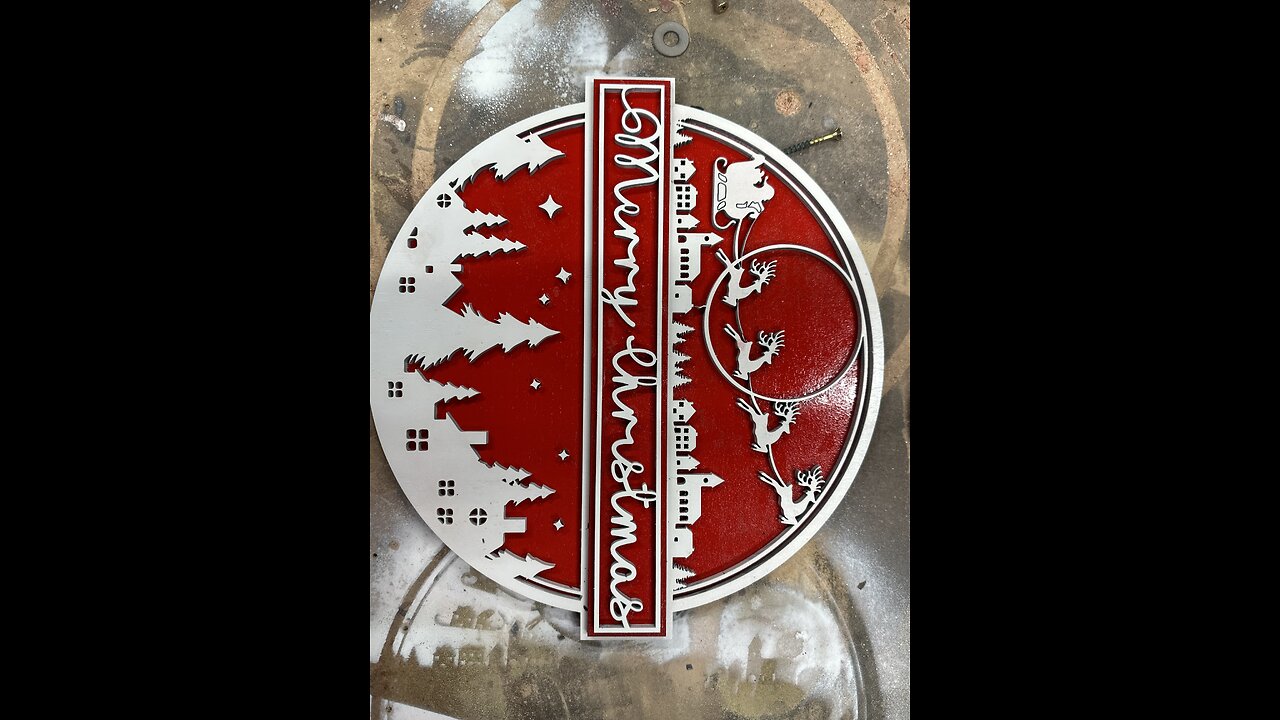 Christmas sign, CO2 laser cutout