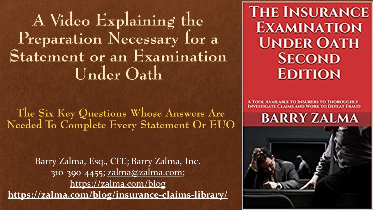 A Video Explaining the Preparation Necessary for a Statement or an Examination Under Oath