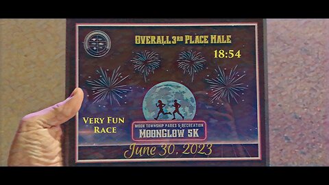 Moon Township Moonglow 5k 3rd overall 18:54 hell of a fun race