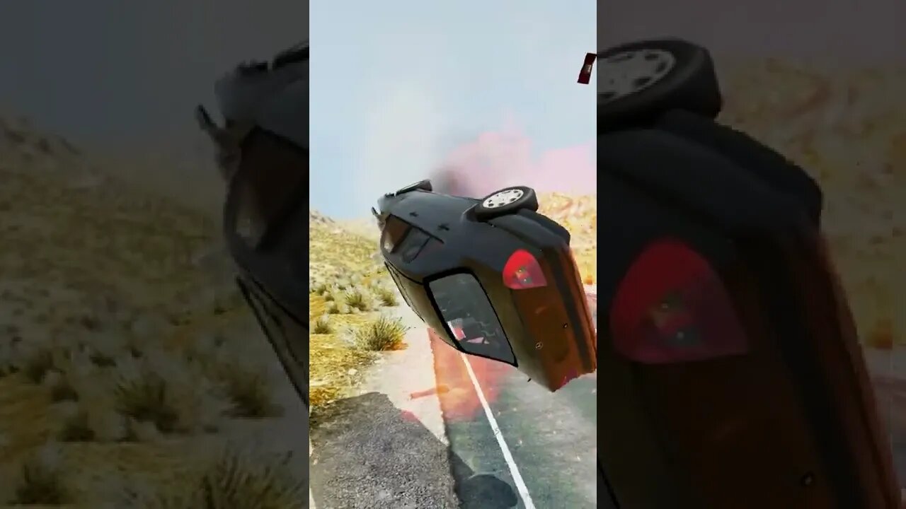 Mercedes vs Explosive Barrel – BeamNG.Drive #shorts