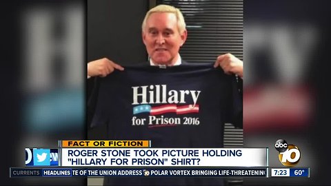Roger Stone held up Hillary for prison" shirt?