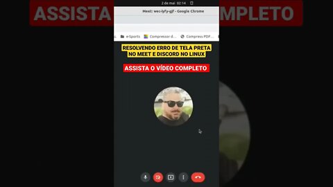 TELA PRETA NO MEET E DISCORD VIA LINUX #shorts