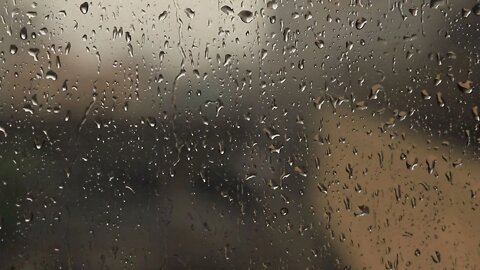 Soothing heavy rain and raindrops dripping onto a window | Rain Ambient Sounds