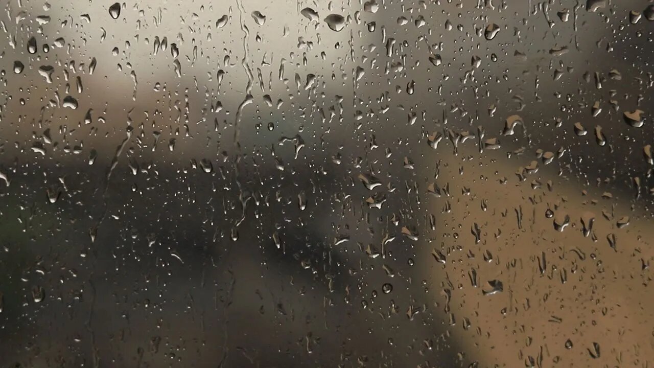 Soothing heavy rain and raindrops dripping onto a window | Rain Ambient Sounds