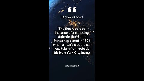 First stolen car #carfacts #didyouknow