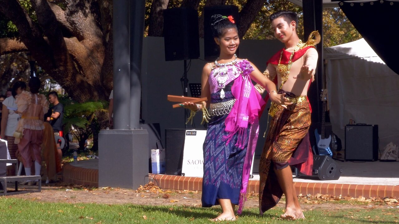Happy Songkran Day Festival Thai Traditional Dance Hyde Park Perth Australia