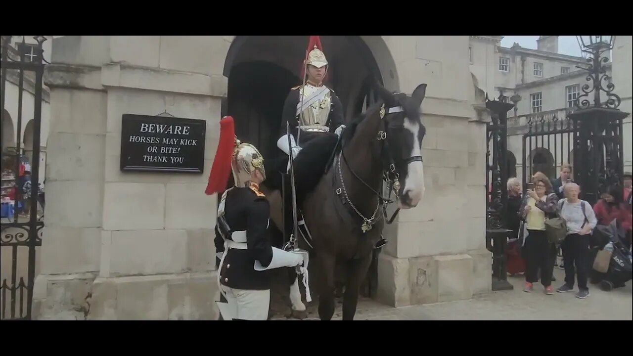 Tourist laughs at shouting make way #horseguardsparade