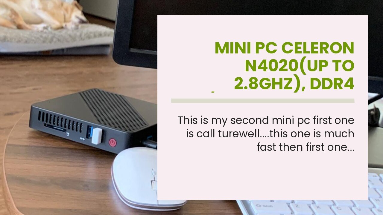 Mini PC Celeron N4020(up to 2.8GHz), DDR4 4GB64GB eMMC Mini PC Fanless UHD 4k@60Hz, Mini Compu...