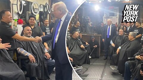 Trump visits Bronx barbershop ahead of Catholic charity gala tonight