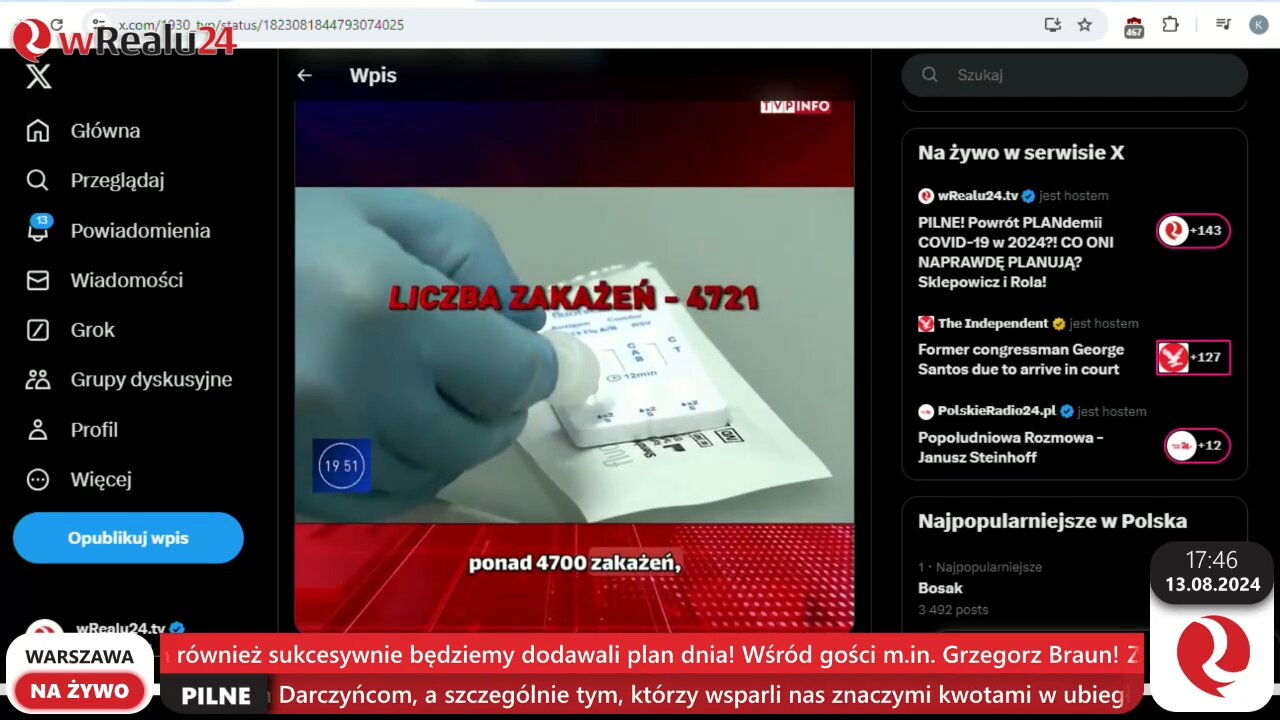 Powrót PLANdemii covID-19 w 2024r.? CO ONI NAPRAWDĘ PLANUJĄ? (wRealu24 13.08.2024)