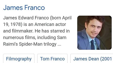 James Edward Franco (born April 19, 1978) is an American actor and filmmaker.
