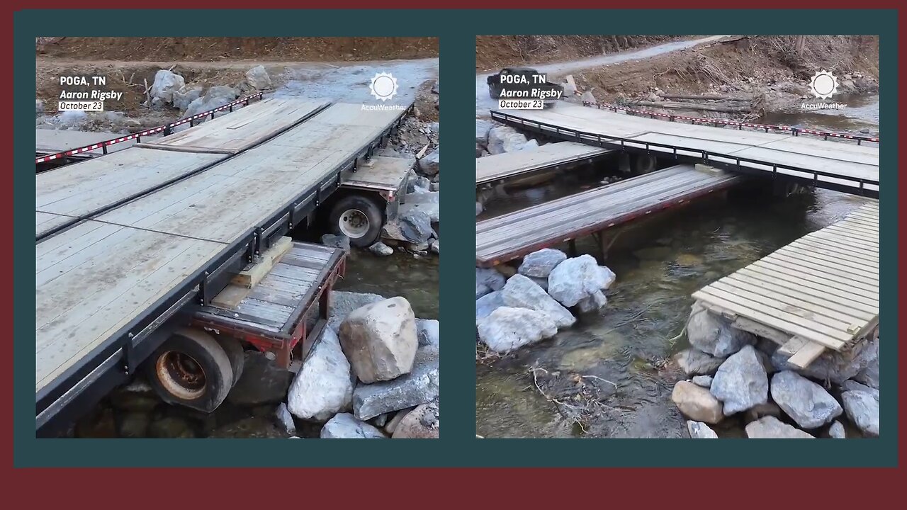 TN residents & volunteers built a temporary bridge from semi-trailers