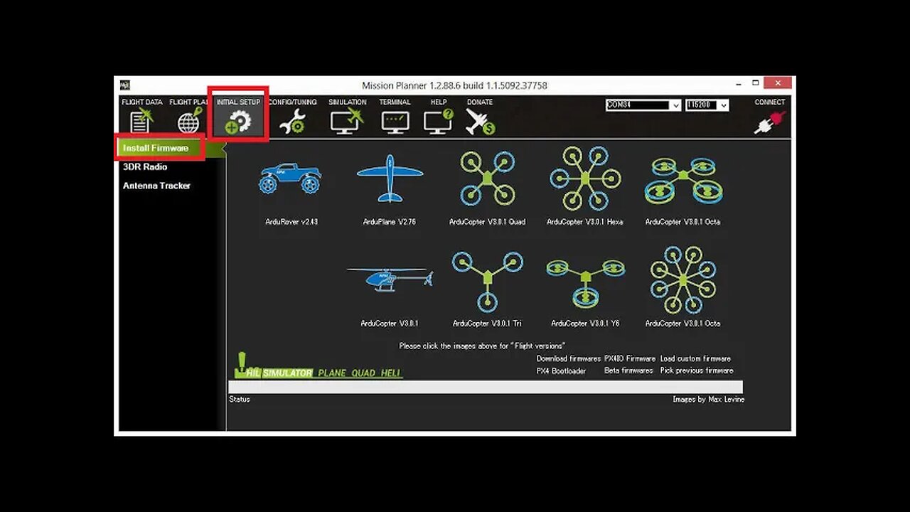 Flash New Firmware From Mission Planner