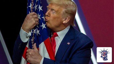 President Trump hugs, gives kiss to American flag