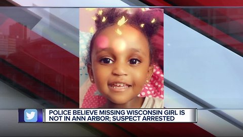 Police believe missing Wisconsin girl is not in Ann Arbor; suspect arrested