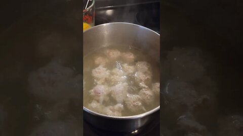 Eggdrop Soup w/Chicken Meatballs #carnivore #eggdropsoup #shorts