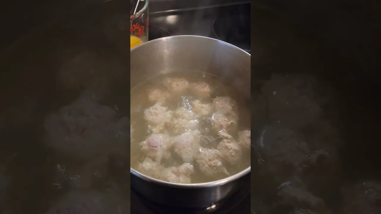 Eggdrop Soup w/Chicken Meatballs #carnivore #eggdropsoup #shorts