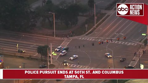 Police pursuit ends in crash in Tampa | Action Air 1