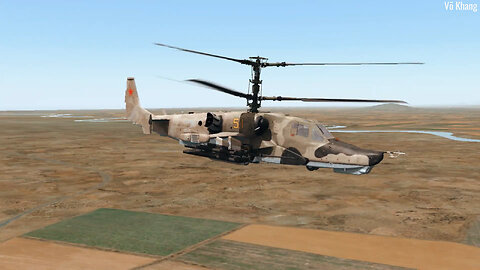 Ka-50 Black Shark attack helicopter launches missile to destroy enemy tank- Lockon- Flaming Cliffs 2