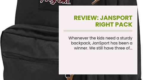 Review: JanSport Right Pack