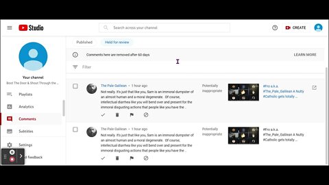 Channel comments & mentions
