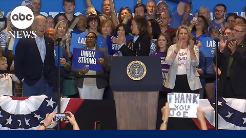 Kamala Harris thanks President Joe Biden during rally in Pittsburgh, Pennsylvania