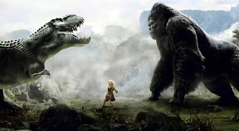 King Kong vs T-Rex Fight Scene - King Kong (2005) Movie CLIP [1080p 60 FPS HD)
