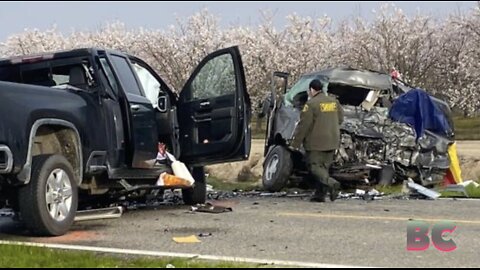 8 killed in California head-on crash include 7 farmers in van, 1 driver in pick-up