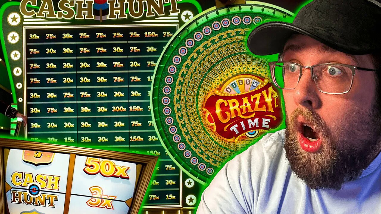 BIG WIN ON CRAZY TIME 3X CASH HUNT GAME SHOW!