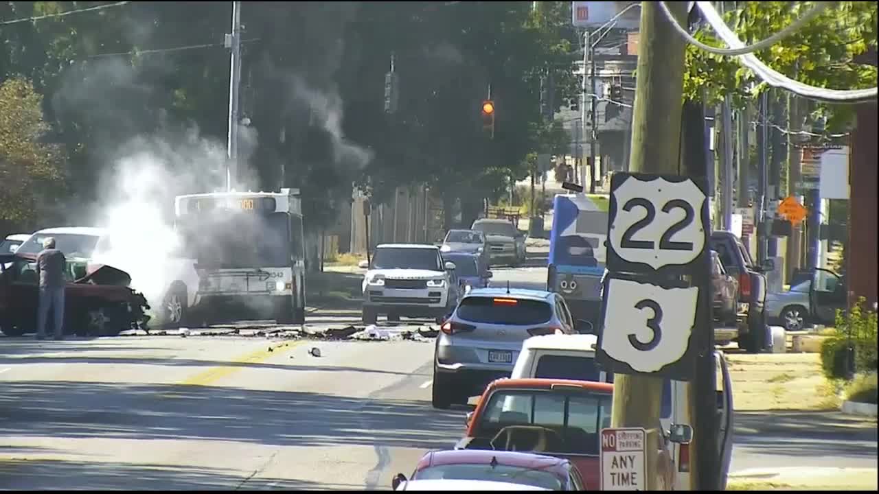 Car strikes Cincinnati Metro bus, injuring 12