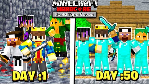 100 Days In CAVES ONLY WORLD in Hardcore Minecraft