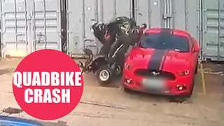 Shocking footage shows the moment a man lost control of a quad bike