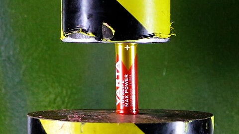 Battery Crushed With Hydrualic Press