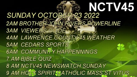 NCTV45 PROGRAMMING GUIDE OCTOBER 23 THRU OCTOBER 29