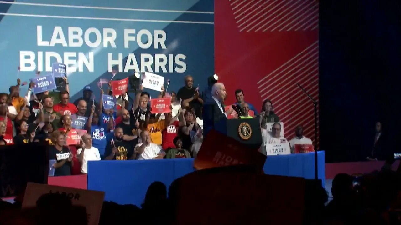 Biden Says He's "Really Proud About...Being Re-Elected The Most Pro-Union President In History"
