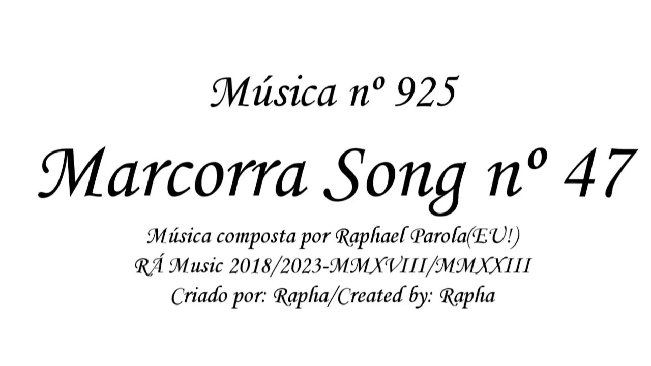 Música nº 925-Marcorra Song nº 47