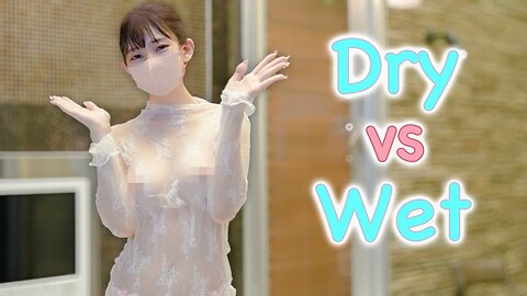 Dry vs Wet with Yui | Try on haul Transparent White Crop Shirt Clothing