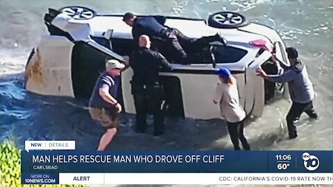 Retired Navy corpsman helped rescue man who drove off Carlsbad cliff