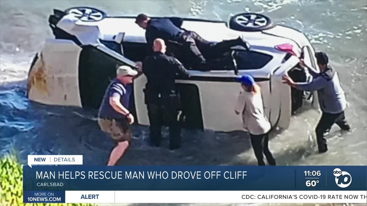 Retired Navy corpsman helped rescue man who drove off Carlsbad cliff