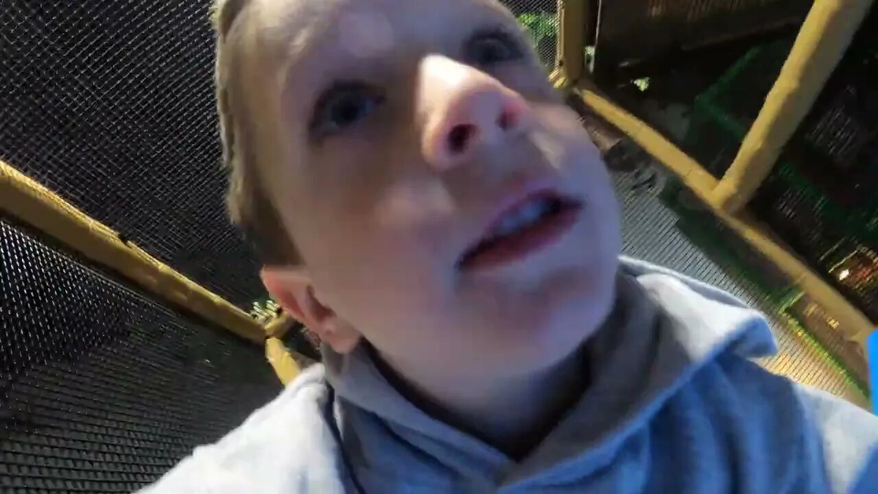 Leo riding down the slide with the camera - Entertrainment Junction - Dec '22