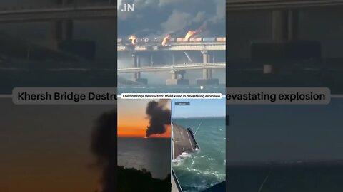 Kherch Bridge Destruction: Three killed in devastating powerful explosion in Crimea #shorts