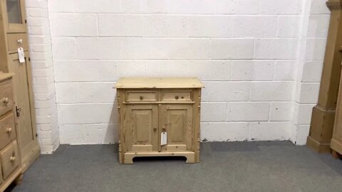 Small Antique Pine 2 Door 2 Drawer Cupboard (V1654B) @Pinefinders Old Pine Furniture Warehouse