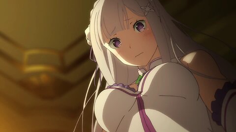 Re:Zero - Subaru lies on Emilia's lap