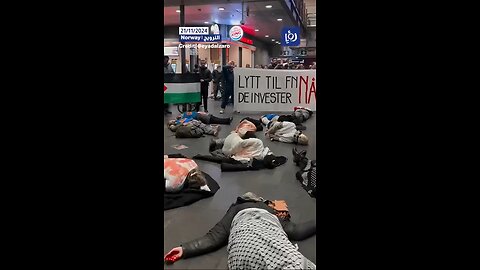 Passersby moved by pro-Palestine demo in Oslo station #shorts #trending #explore