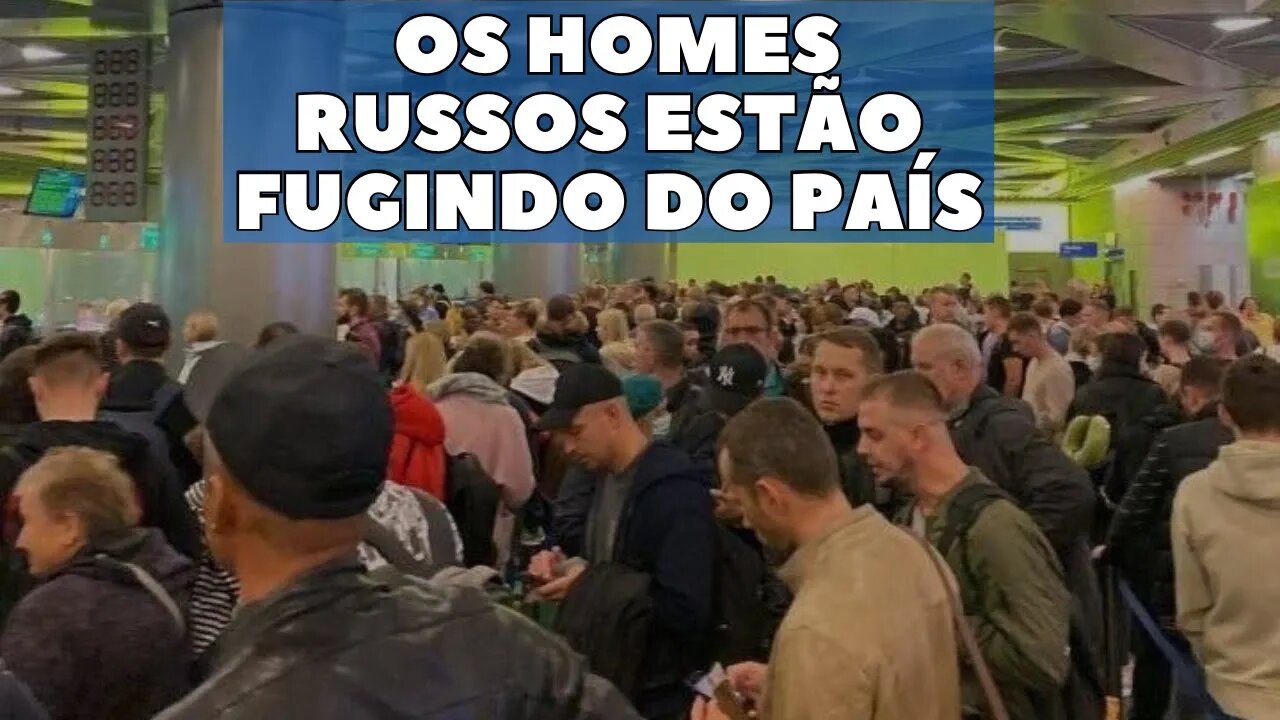 Homens russos fugindo do país