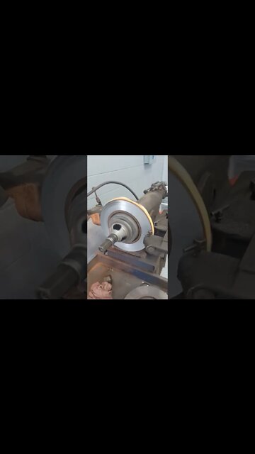 machine rotor on aamaco brake lathe