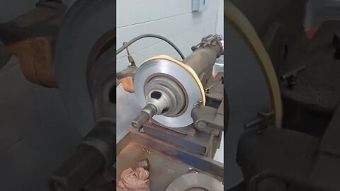 machine rotor on aamaco brake lathe