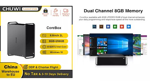CHUWI Labtest CoreBox intel Core i5 CPU mini Gaming Desktop pc 8G RAM 256G SSD Windows 10