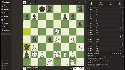 Daily Chess play - 1250s to 1200s - Going down